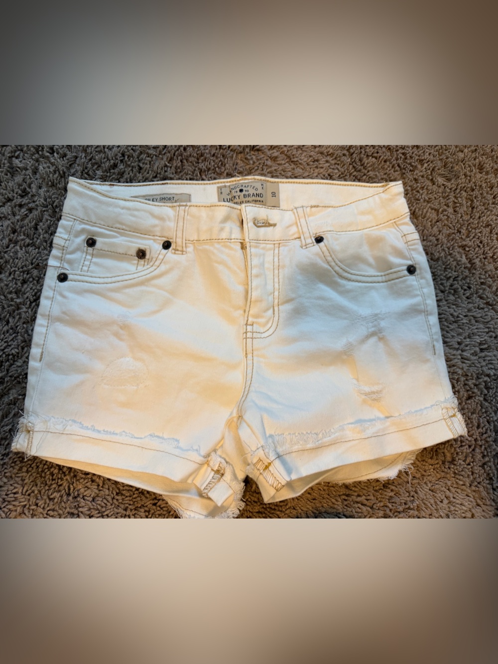 Lucky Brand Kids White Denim Cutoff Shorts